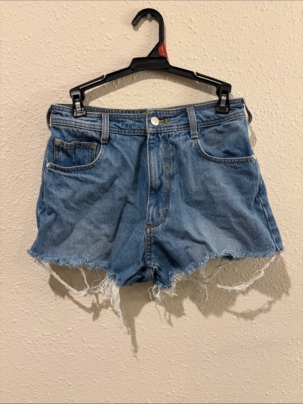 Pilcro light blue cutoff denim shorts
